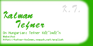 kalman tefner business card